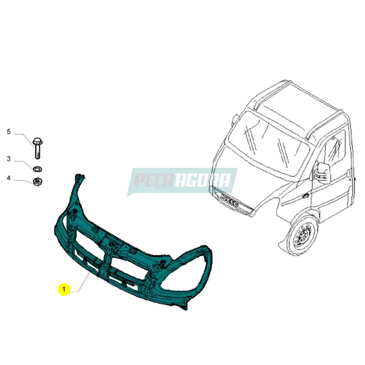 PAINEL FRONTAL MOTOR PARA IVECO DAILY TODAS APOS 2008 35S14 A 70C16 (3800059.)